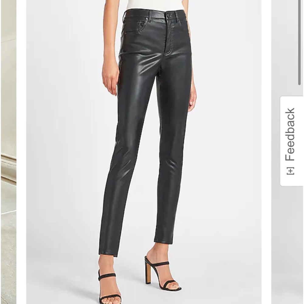 Express High Waisted Faux Leather Skinny Ankle Pant